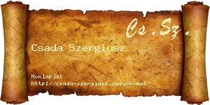 Csada Szergiusz névjegykártya